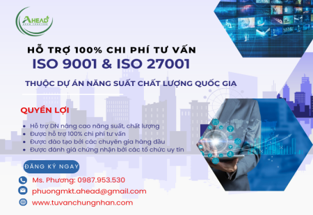 HỖ TRỢ 100% CHI PHÍ TƯ VẤN ISO 9001 VÀ ISO 27001