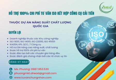 HỖ TRỢ 100% CHI PHÍ TƯ VẤN ISO KẾT HỢP CÔNG CỤ CẢI TIẾN